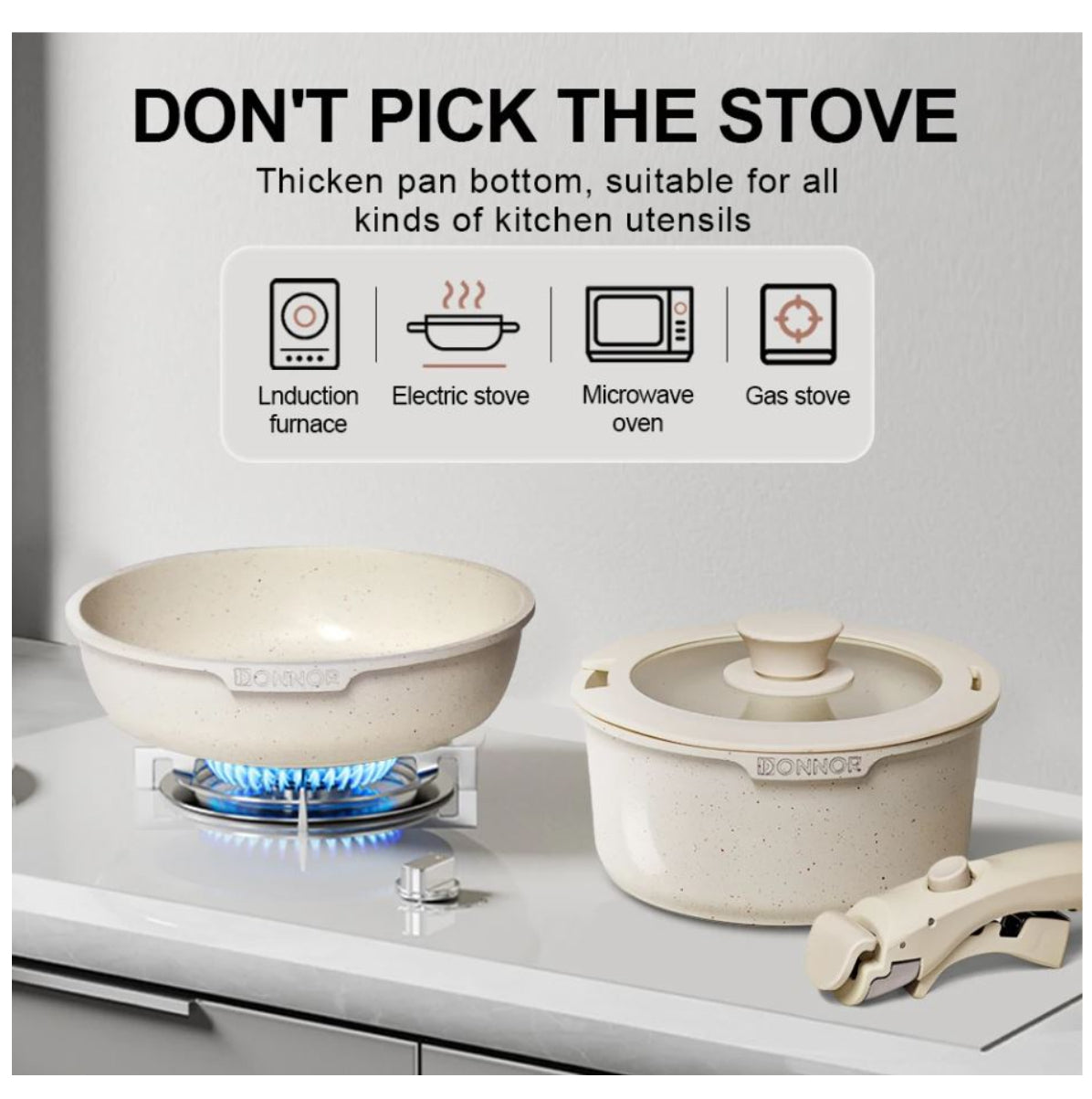 Juego Ollas Donnor Mango Desmontable 5pc