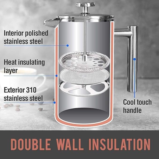 Prensa Francesa De Acero Inoxidable 600