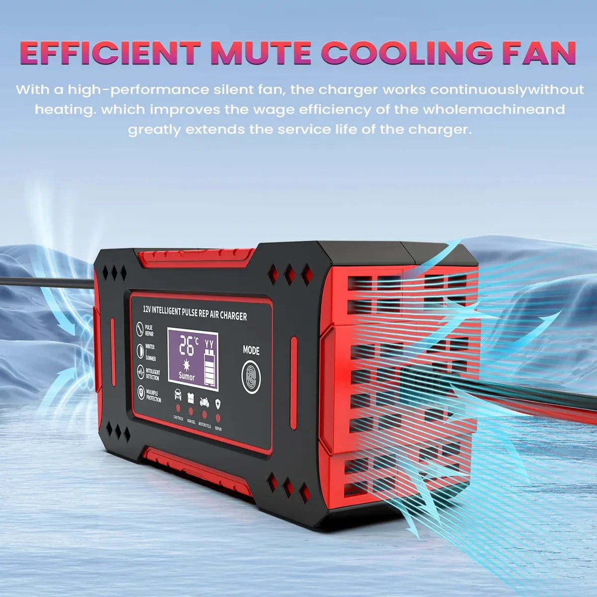 Cargador de Batería 12V con Pantalla LCD